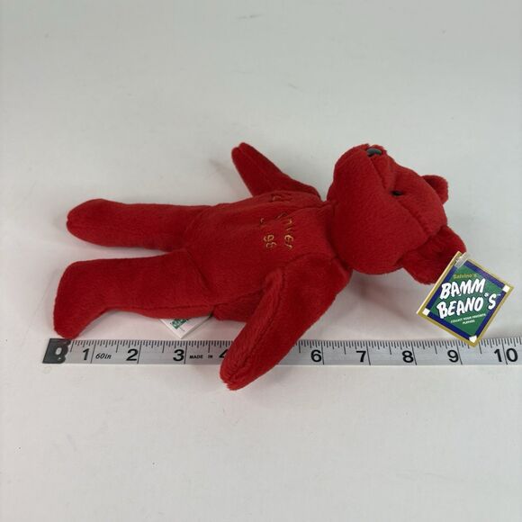 Mark McGwire 1998 Salvino's Bamm Beano's #25 Red Plush Beanie Bear 8in Vintage - Picture 6 of 8
